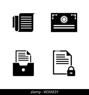 Business Documents. Simple Related Vector Icons Set for Video, Mobile Apps, Web Sites, Print Projects and Your Design. Business Documents icon Black F Stock Vector