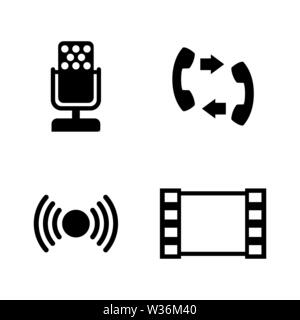 Connection. Simple Related Vector Icons Set for Video, Mobile Apps, Web Sites, Print Projects and Your Design. Black Flat Illustration on White Backgr Stock Vector