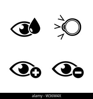 Eye Treatment. Simple Related Vector Icons Set for Video, Mobile Apps, Web Sites, Print Projects and Your Design. Eye Treatment icon Black Flat Illust Stock Vector