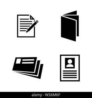 Paper Document. Simple Related Vector Icons Set for Video, Mobile Apps, Web Sites, Print Projects and Your Design. Paper Document icon Black Flat Illu Stock Vector