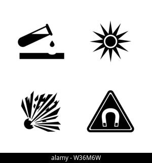 Danger, Attention, Hazard. Simple Related Vector Icons Set for Video, Mobile Apps, Web Sites, Print Projects and Your Design. Danger, Attention, Hazar Stock Vector