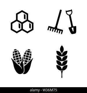 Agriculture, Farming. Simple Related Vector Icons Set for Video, Mobile Apps, Web Sites, Print Projects and Your Design. Agriculture, Farming icon Bla Stock Vector