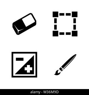 Digital Design Tools. Simple Related Vector Icons Set for Video, Mobile Apps, Web Sites, Print Projects and Your Design. Digital Design Tools icon Bla Stock Vector