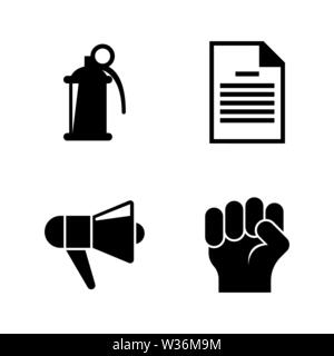 Protest, Strike, Riot. Simple Related Vector Icons Set for Video, Mobile Apps, Web Sites, Print Projects and Your Design. Protest, Strike, Riot icon B Stock Vector