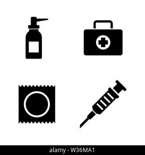 Pharmacy, Hygiene Protection. Simple Related Vector Icons Set for Video, Mobile Apps, Web Sites, Print Projects and Your Design. Pharmacy, Hygiene ico Stock Vector