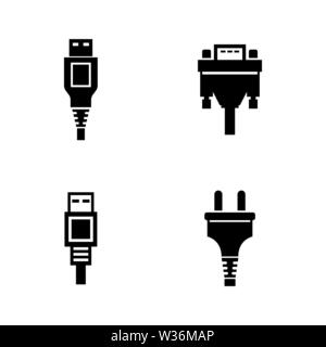 PC Plug, Digital Connector. Simple Related Vector Icons Set for Video, Mobile Apps, Web Sites, Print Projects and Your Design. PC Plug, Connector icon Stock Vector