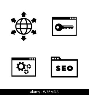 Search Engine Optimization. Simple Related Vector Icons Set for Video, Mobile Apps, Web Sites, Print Projects and Your Design. SEO Optimization icon B Stock Vector