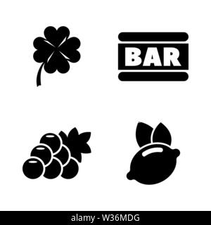 Casino, Slot Machine. Simple Related Vector Icons Set for Video, Mobile Apps, Web Sites, Print Projects and Your Design. Casino, Slot Machine icon Bla Stock Vector