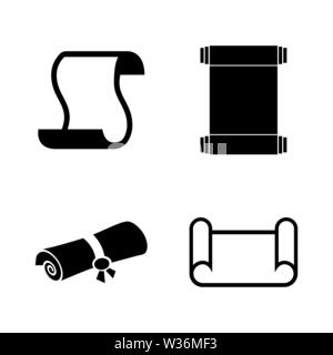 Scrolls Papers, Papyrus. Simple Related Vector Icons Set for Video, Mobile Apps, Web Sites, Print Projects and Your Design. Scrolls Papers, Papyrus ic Stock Vector