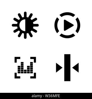 Video Photo Music Editing. Simple Related Vector Icons Set for Video, Mobile Apps, Web Sites, Print Projects and Your Design. Video Photo Music Editin Stock Vector