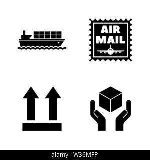 Logistics, Delivery, Shipping. Simple Related Vector Icons Set for Video, Mobile Apps, Web Sites, Print Projects and Your Design. Logistics, Delivery Stock Vector