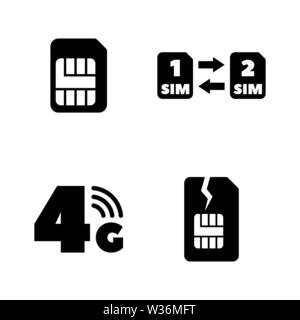 Sim Card, Mobile Operator. Simple Related Vector Icons Set for Video, Mobile Apps, Web Sites, Print Projects and Your Design. Sim Card, Mobile Operato Stock Vector
