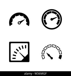 Speedometer, Speed Measurement. Simple Related Vector Icons Set for Video, Mobile Apps, Web Sites, Print Projects and Your Design. Speedometer, Speed Stock Vector