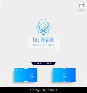 lab gear logo vector laboratory industry icon symbol sign isolated Stock Vector