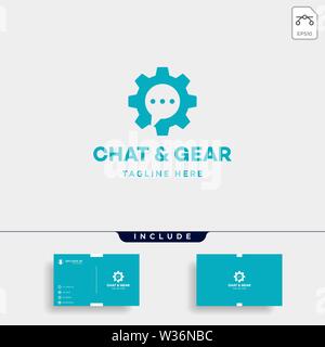 chat gear logo vector message communication symbol icon sign isolated Stock Vector