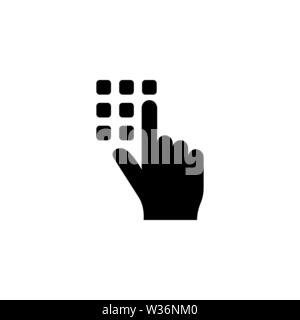 Pin code. Password, Access Identification Unlock vector icon. Simple flat symbol on white background Stock Vector
