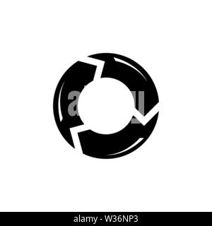 Reload Refresh Arrows Loop. Flat Vector Icon. Simple black symbol on white background Stock Vector
