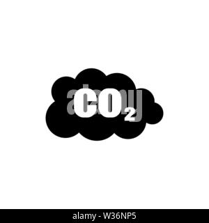CO2 Carbon Dioxide Emissions Cloud vector icon. Simple flat symbol on white background Stock Vector