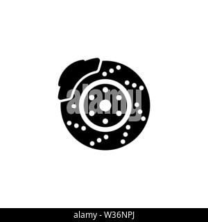 Auto Disk Brake vector icon. Simple flat symbol on white background Stock Vector