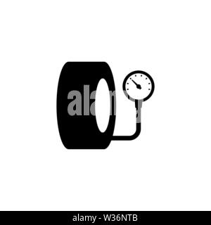 Tire Pressure Gauge vector icon. Simple flat symbol on white background Stock Vector