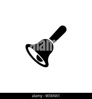 School Bell. Flat Vector Icon. Simple black symbol on white background Stock Vector