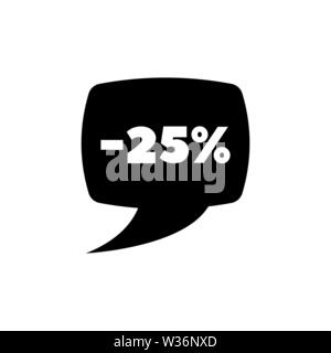 Speech Bubble Discount. Flat Vector Icon. Simple black symbol on white background Stock Vector