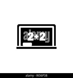 Blackboard Math Lesson. Flat Vector Icon. Simple black symbol on white background Stock Vector