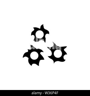 Bullet Hole. Flat Vector Icon. Simple black symbol on white background Stock Vector