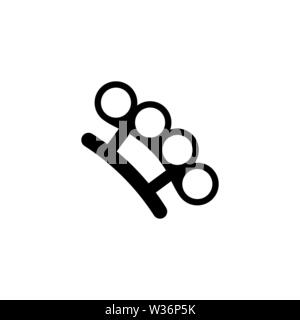 Brass Knuckles. Flat Vector Icon. Simple black symbol on white background Stock Vector