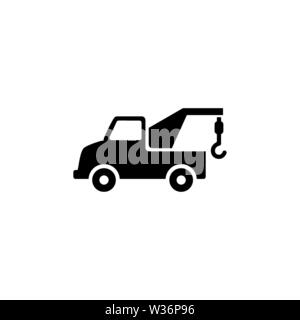 Evacuator. Flat Vector Icon. Simple black symbol on white background Stock Vector