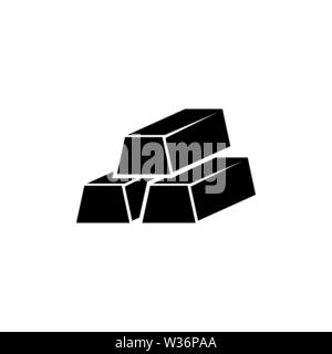 Gold Bars. Flat Vector Icon. Simple black symbol on white background Stock Vector