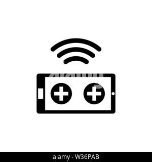 Wireless Controller. Flat Vector Icon. Simple black symbol on white background Stock Vector