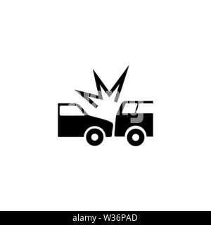 Crashed Cars flat vector icon. Simple solid symbol isolated on white ...