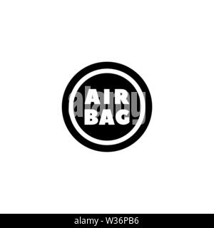 Steering Airbag. Flat Vector Icon. Simple black symbol on white background Stock Vector