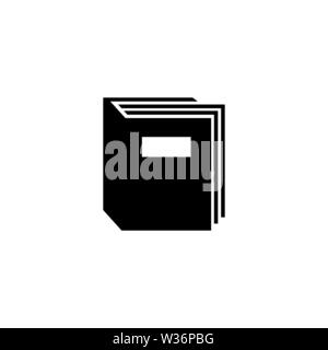 Document Folder. Flat Vector Icon. Simple black symbol on white background Stock Vector