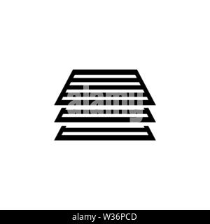 Stack of Papers Documents. Flat Vector Icon. Simple black symbol on white background Stock Vector