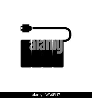 UPS Accumulator. Uninterruptible Power Supply. Flat Vector Icon. Simple black symbol on white background Stock Vector