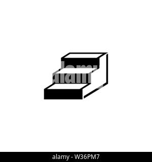 Stairs. Flat Vector Icon. Simple black symbol on white background Stock Vector