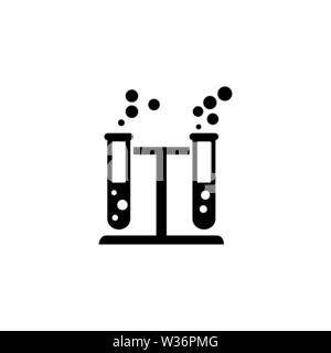 Chemical Reaction. Flat Vector Icon. Simple black symbol on white background Stock Vector