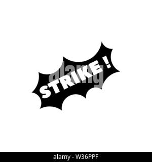 Lettering Strike, Wow, Win, Bingo. Flat Vector Icon. Simple black symbol on white background Stock Vector