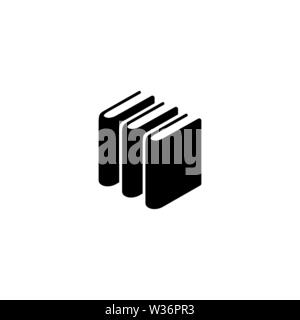 Books Stack. Flat Vector Icon. Simple black symbol on white background Stock Vector