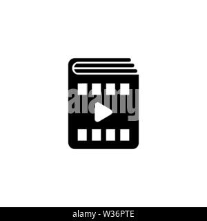 Library Movie Book. Flat Vector Icon illustration. Simple black symbol on white background. Library Movie Book sign design template for web and mobile Stock Vector
