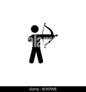 Archer. Flat Vector Icon illustration. Simple black symbol on white background. Archer sign design template for web and mobile UI element Stock Vector
