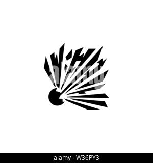 Explosion Blast. Flat Vector Icon illustration. Simple black symbol on white background. Explosion Blast sign design template for web and mobile UI el Stock Vector