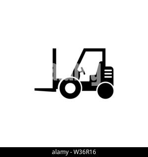 Loader icon, Forklift. Flat Vector Icon illustration. Simple black symbol on white background. Loader icon, Forklift sign design template for web and Stock Vector