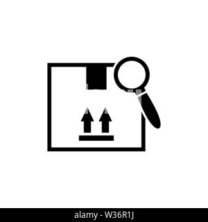 Search Delivery Service. Flat Vector Icon illustration. Simple black symbol on white background. Search Delivery Service sign design template for web Stock Vector