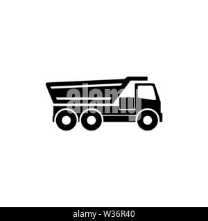 Tipper Truck. Flat Vector Icon illustration. Simple black symbol on white background. Tipper Truck sign design template for web and mobile UI element Stock Vector