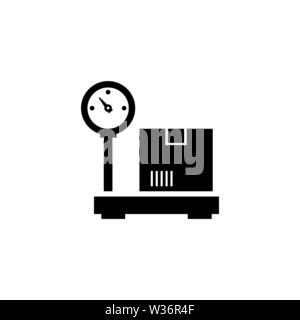 Industrial Cargo Weight Scale. Flat Vector Icon illustration. Simple black symbol on white background. Industrial Cargo Weight Scale sign design templ Stock Vector
