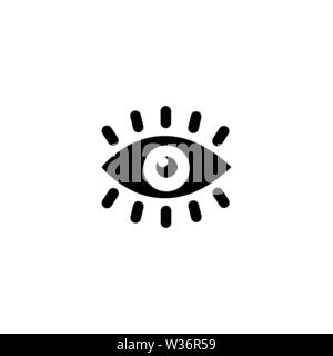 Eye Vision. Flat Vector Icon illustration. Simple black symbol on white background. Eye Vision sign design template for web and mobile UI element Stock Vector