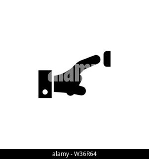 Hand pushing the button of ring door bell icon vector for graphic ...